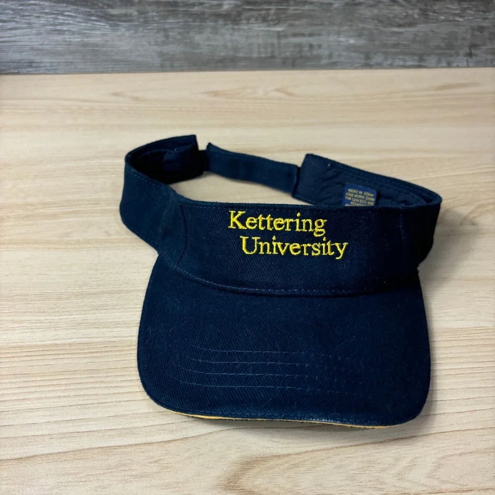 Kettering University Hat Visor Mens Blue Yellow One Size Adjustable